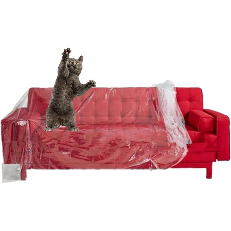 Lot de 2 Housse de Canapé en Plastique Transparent 2 3m Housse de Protection pour Canapé Imperméable - Ineasicer