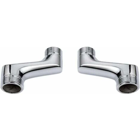 Ineasicer Lot de 2 Raccord Contre Coudé Douche,Raccord Laiton Coudé Réducteur,Bras Pivotant Réglable,Raccord Mural Contre Coudé,Raccord Excentré 1/2 3/4,Chrome