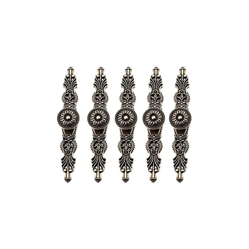 Ineasicer Lot de 5 Poignées de porte pour Placards Style Vintage Rétro Bouton de meuble Couleur Bronze pour Ancien Rétro Meuble Bibliothèque Commode