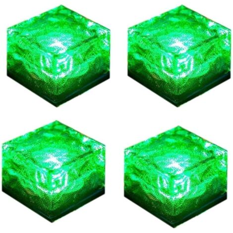Ineasicer Luci solari da esterno, confezione da 4 luci solari da terra impermeabili, 8 modalità di illuminazione, luci solari da giardino a LED per patio, prato, strada, terrazza, scale (verde)