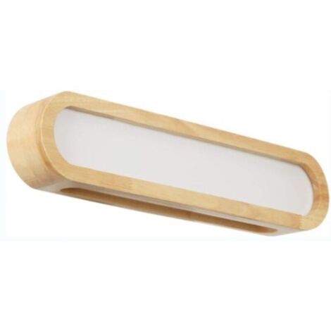 Ineasicer Moderne LED Salle De Bains Miroir Lumière Dimmable LED Applique Murale en Bois Massif Chambre Lampes De Chevet Étude Salon Balcon Escalier Applique Murale,Style Ordinaire,16W/55CM