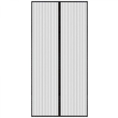 Ineasicer Moustiquaire Porte Magnétique 80x210cm Bande Adhésive Fermeture Automatique Maille Ultra Fine Installation sans Outil Facile pour Enfants et Animaux de Compagnie, Noir
