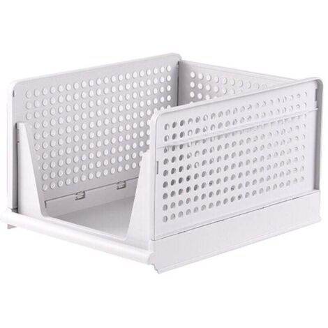 Ineasicer Organisateur Tiroir Lot de 4 Armoire Vetement Empilable Sac Tiroir Coulissant de Rangement Unités, Couettes, T-shirt (72 X 43 X33cm),Blanc