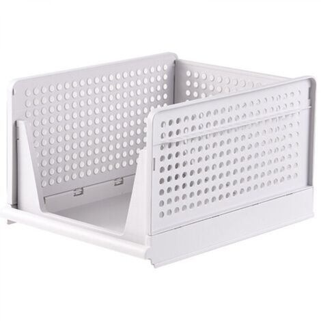 Ineasicer Organisateur Tiroir Lot de 4 Armoire Vetement Empilable Sac Tiroir Coulissant de Rangement Unités, Couettes, T-shirt (72 X 43 X33cm),Blanc