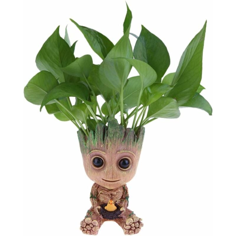 Ineasicer - Pot de fleurs décoratif avec trou de drainage en forme de bébé Groot du film Les gardiens de la galaxie, 9 x 9 x 13 cm