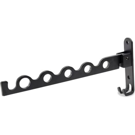 Ineasicer Séchoir Mural Pliable en Aluminium Noir, Séchoir à Linge pour Salle de Bain - 31,2 x 14,3 x 3,1 cm