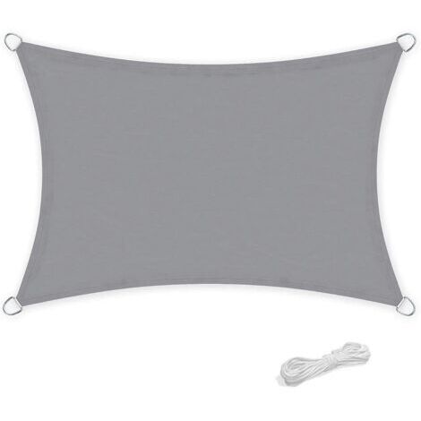 Ineasicer Sonnensegel, wasserdicht rechteckig 2 x 3 Meter für Garten & Terrasse, 95% UV-Schutz, Grau