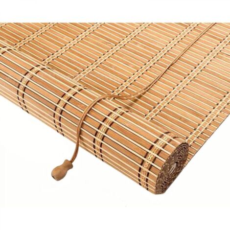 Ineasicer Store à Rouleau en Bambou Naturel,Store Enrouleur Exterieur,Store en Bois de Qualité Supérieure pour Portes de Fenêtres de Cuisine,Stores en Bambou,70% Panne D'électricité (60x100cm）