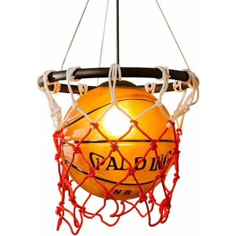 Ineasicer Suspension luminaire Creative Basketball Pendant Light Abat verre Chandelier avec support E27 Copper Lamp