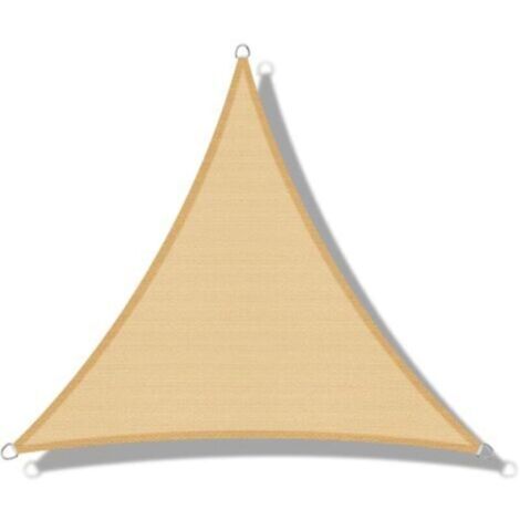 Ineasicer Voile d'ombrage (HDPE) Triangulaire 5 x 5 x 5m Sable Protection des Rayons UV pour Terrasse Camping Extérieur Jardin