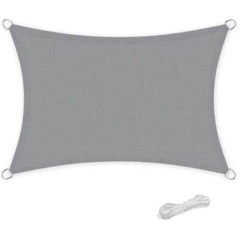 Ineasicer Voile d'ombrage, imperméable rectangulaire 2 x 3 mètres pour Jardin & terrasse,95% Une Protection des Rayons UV, Gris