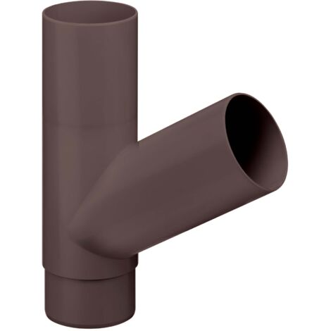 INEFA Abzweiger Fallrohr 60 Grad, PVC Zubehör Fallrohr Kunststoff, einfache Steckmontage, Made in Germany - DN75/75 Dunkelbraun