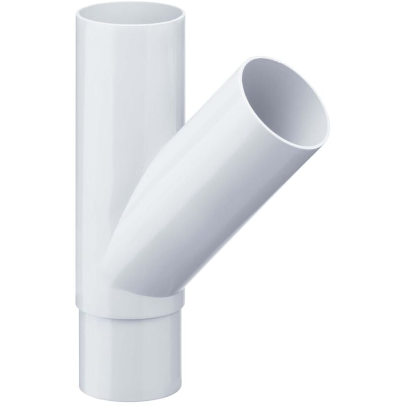 Dérivation de tuyau de descente 45 degrés, pvc Dérivation de tuyau Accessoires de gouttière, montage simple, Made in Germany - 100/50mm Blanc - Inefa
