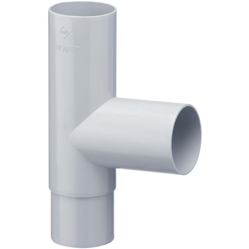 Inefa - Dérivation tuyau de descente 87 degrés, 50/50mm, pvc Accessoires tuyau de descente, montage simple par emboîtement, Made in Germany - Gris, 1