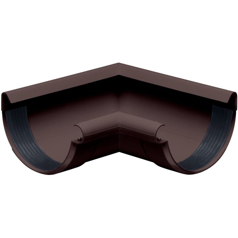 INEFA Equerre de chéneau 90 degrés demi-ronde, angle intérieur, bourrelet intérieur en PVC, pièce de raccordement pour accessoires de gouttière,