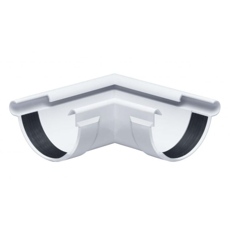 Inefa - Equerre de chéneau 90 degrés semi-circulaire angle extérieur , bourrelet pvc extérieur, pièce de raccordement accessoires de gouttière, Made