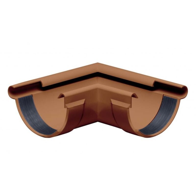 Inefa - Equerre de chéneau 90 degrés semi-circulaire angle extérieur , bourrelet pvc extérieur, pièce de raccordement accessoires de gouttière, Made