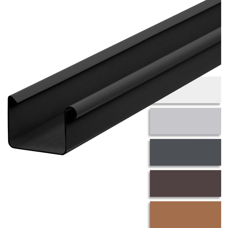 Gouttière pvc 200cm Gouttière en forme caisson, Accessoires pour gouttières, montage facile, Made in Germany - 68mm Anthracite - Inefa