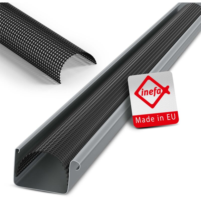 Grille anti-feuilles pour gouttières, pvc noir - 83mm, 2m - Inefa