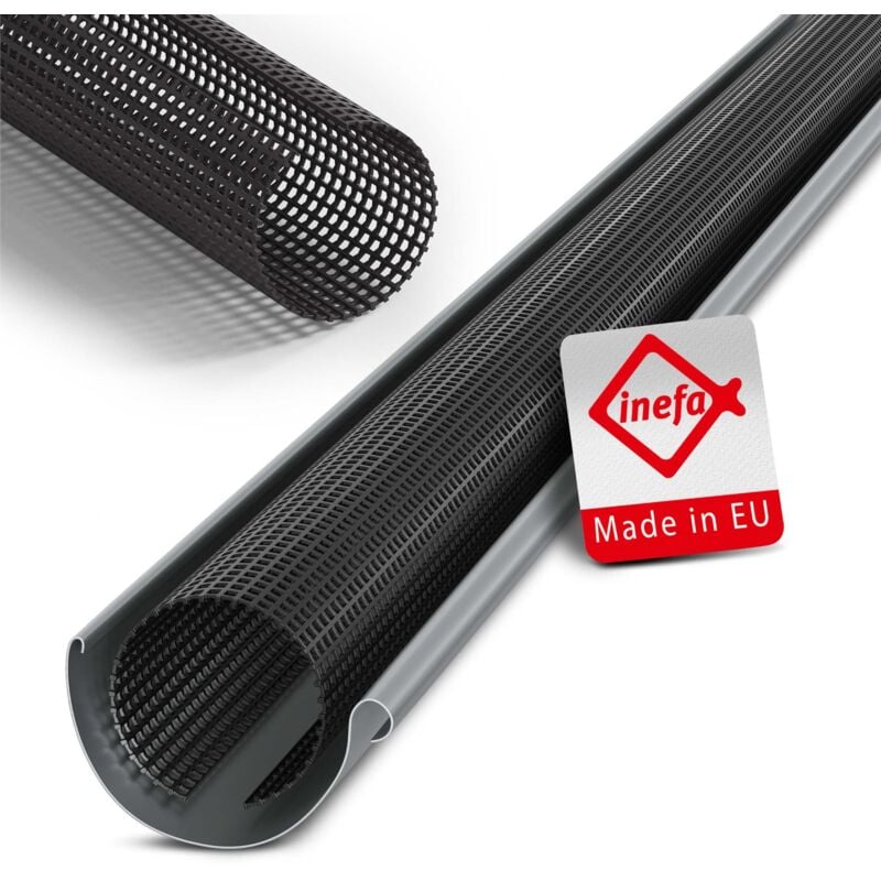 Grille anti-feuilles pour gouttières, pvc noir - 100-125mm, 3m - Inefa