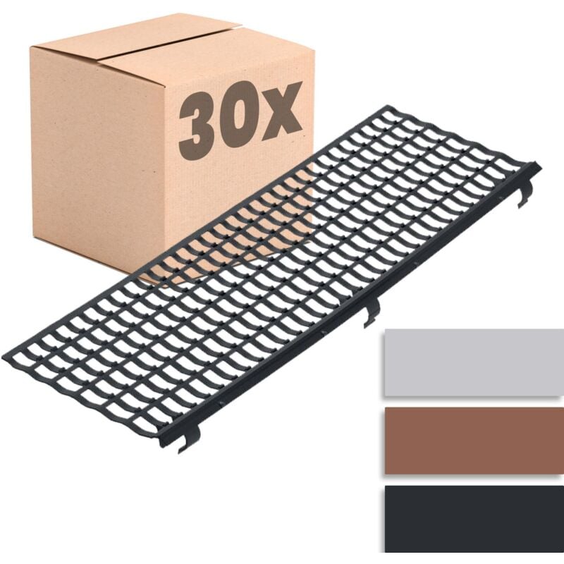 Inefa Grillage stop-feuilles Ø100-160mm, 100cm 30 pièces, Protection de gouttières contre les feuilles mortes: Noir