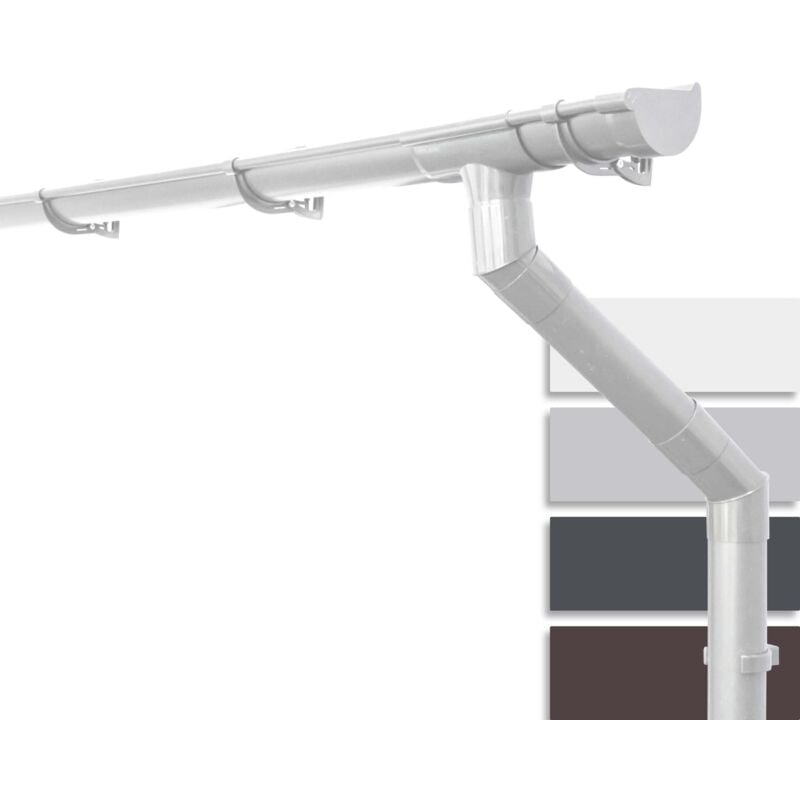 Inefa - Kit de gouttières pour abri de jardin 100mm, carport, terrasse, gouttière en pvc pour toit en appentis, Made in Germany: 1 côté de toit