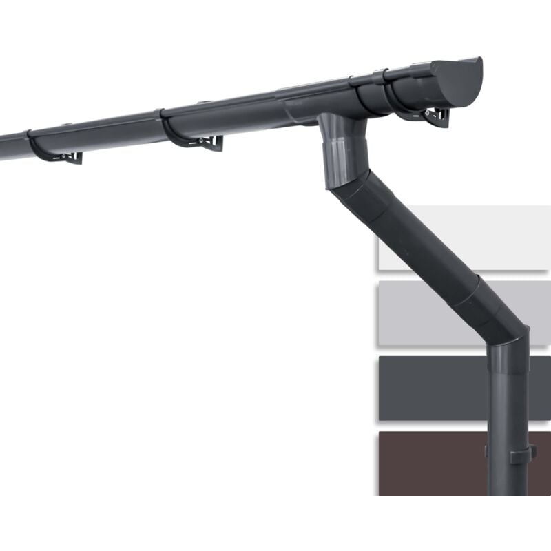 Kit de gouttières pour abri de jardin 100mm, carport, terrasse, gouttière en pvc pour toit en appentis, Made in Germany: 1 côté de toit