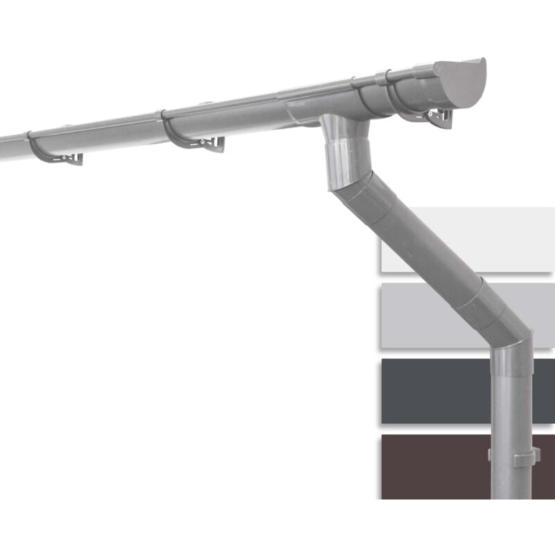 Inefa - Kit de gouttières pour abri de jardin 100mm, carport, terrasse, gouttière en pvc pour toit en appentis, Made in Germany: 1 côté de toit