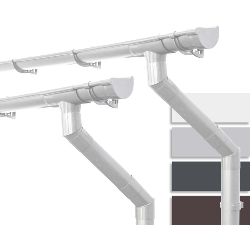 Kit de gouttières pour maison de jardin, abri der jardin, 100mm semi-circulaire deux côtés de toit, gouttières en pvc pour toit à deux versants, Made