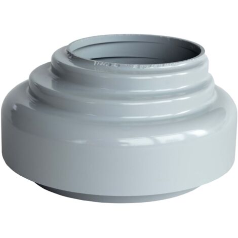 INEFA Raccord tuyau de descente à l'évacuation, accessoires en PVC tuyau de descente, montage simple par emboîtement, Made in Germany - 75mm Gris