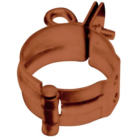 INEFA Rohrschelle für Schraubmontage, PVC Stahl kunststoffbeschichtet, Fallrohr Befestigung, Dachrinnenzubehör - DN75 / 75mm, 1 Stück, Braun