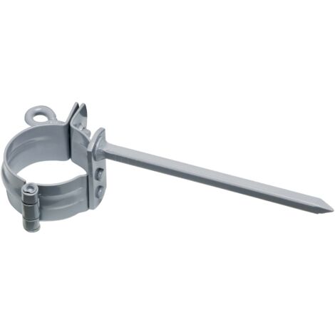 INEFA Rohrschelle mit Schlagstift 110 mm Stahl kunststoffbeschichtet, Dachrinnenzubehör, einfache Montage, Made in Germany - DN75 / 75mm, 25 Stück Grau