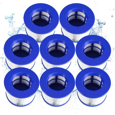 Infinite Screw-in Spa Filter, Filter Cartridge for Clever Spa, Filter Cartridge for Inflatable Spa, 75 x 100 mm Filter, Lumix Spa Filter, for Cosy Spa (8 pieces)