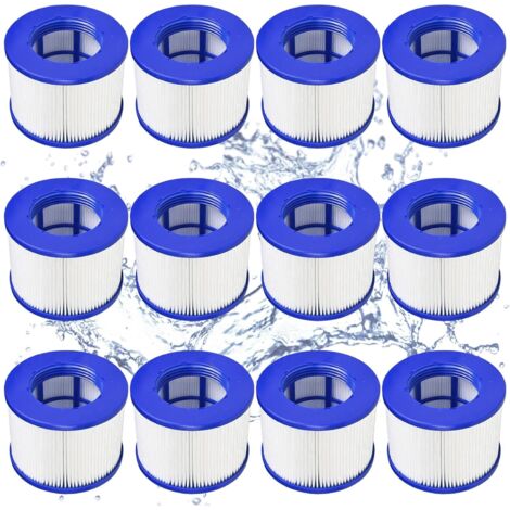 Infinite Screw-in Spa Filter, Filter Cartridge for Clever Spa, for Cosy Spa Filter, for Inflatable Spa Filter, 75 x 100 mm Filter, Screw-in Spa Filter for Lumix (12 pieces)