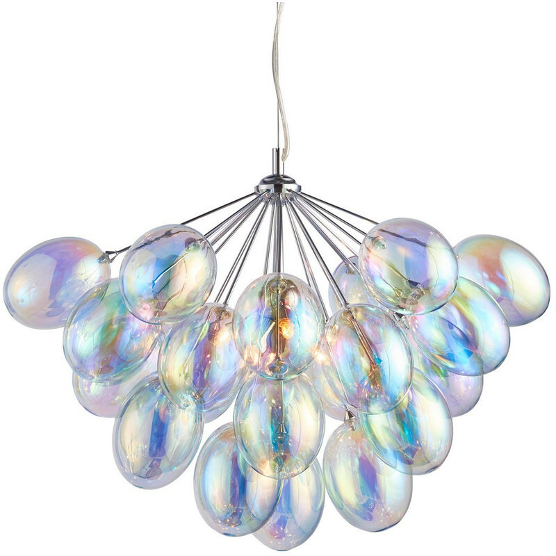 

Infinity - Colgante Placa Efecto Cromado & Vidrio Dicroico 6 Luz Regulable IP20 - G9 - Endon Lighting