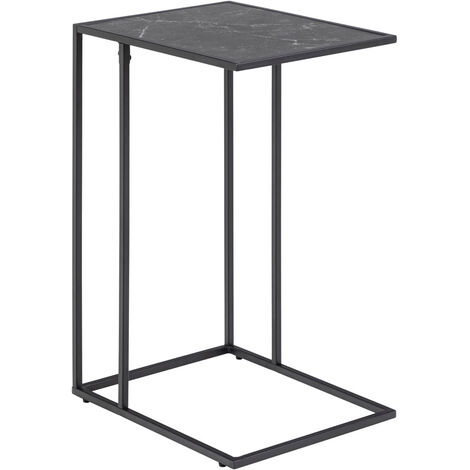 Infinity Table d'angle, finition marbre noir.
