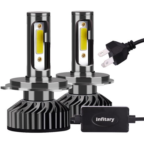 AMBOTHER H4 Kit d'ampoule de phare LED - Puces CSP 6000K / Pilote interne -  Double faisceau haut / bas faisceau haut et bas 12V-Free 2X  Couvre-poussière de voiture- (H7)