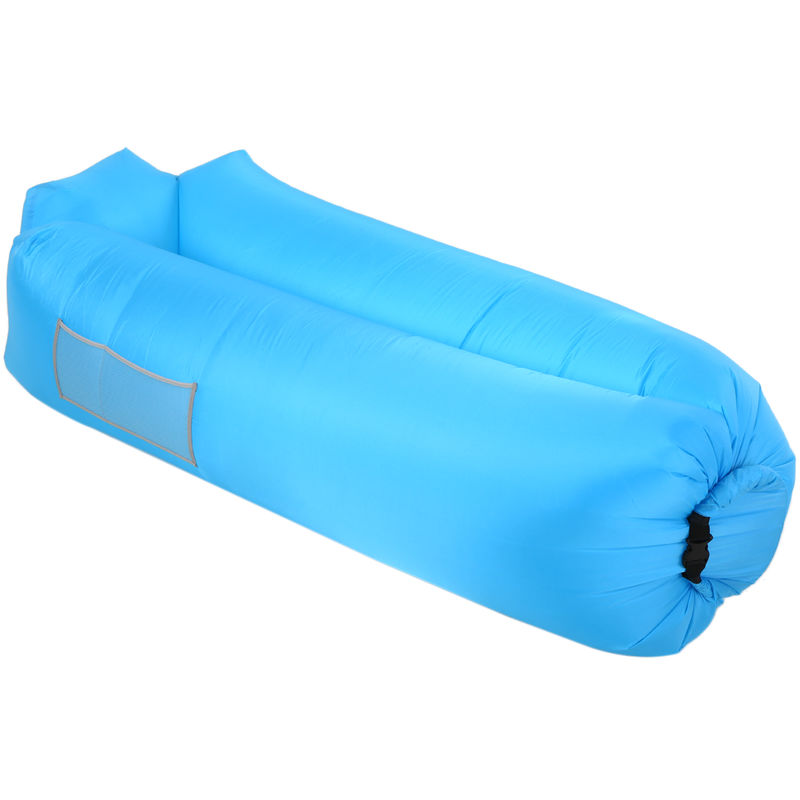 

Inflable Salon Autoinflable Aire sofa-cama sofa incorporado en la almohadilla por un patio trasero Lakeside Beach, Azul