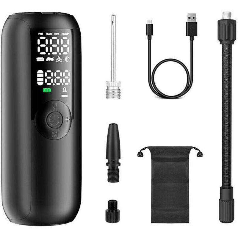 Inflador de neumáticos inalámbrico para coche, bomba de bicicleta de 150 psi, compresor de aire portátil para coche y bicicleta, apagado automático