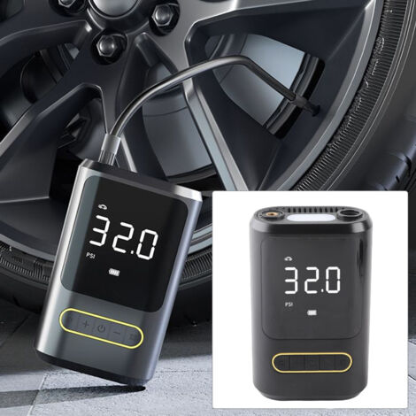 Inflador de neumáticos portátil (150 PSI) con pantalla digital, batería de 4000 mAh, función de inflado automático, para neumáticos de coche/moto, balones y colchones de aire.