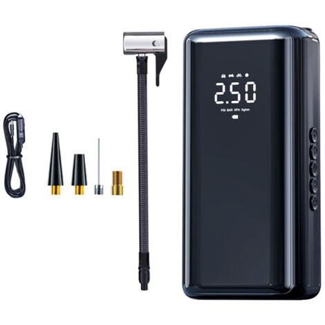 Inflador de neumáticos portátil, compresor de aire de 150 PSI, bomba de aire de 4500 mAh para neumáticos de coche, con manómetro LED integrado para neumáticos de coche, bicicleta y motocicleta.