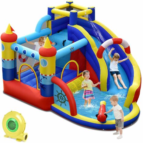 Inflatable Bouncy Castle Water Park Bounce House Water Slides w/480W Blower