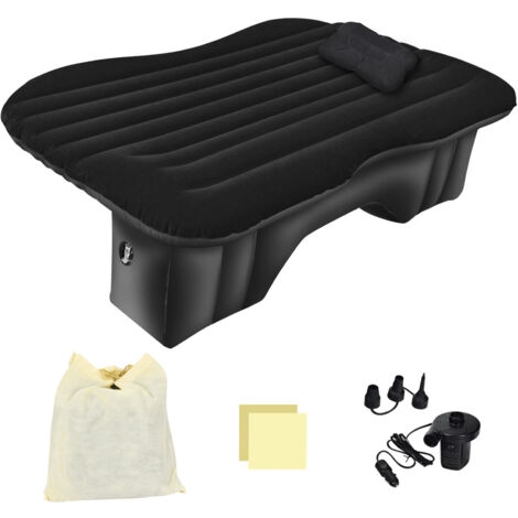 Inflatable Car Air Mattress Portable Air Sleeping Bed W/Pillow Electric Pump