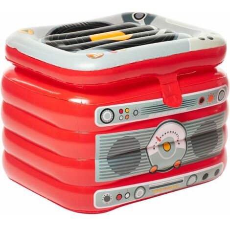 Inflatable Cool Box, Floating Cool Box with Jukebox Design, Pool Party Accessories, Red