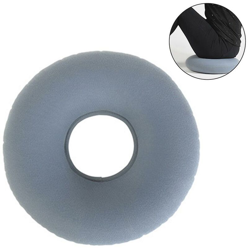 Inflatable Donut Cushion Pillow/Donut Pillow With Pump/Travel Bag (Gray)