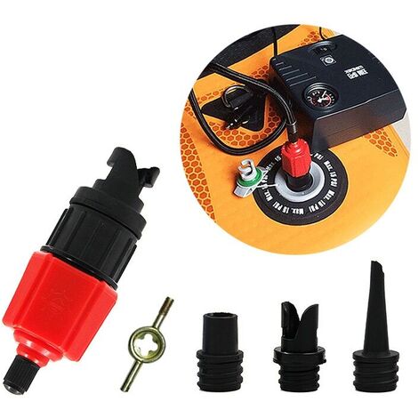 Inflatable Kayak Pump, Sup Air Inflation Valve Adapter and 4 Pcs Gas Mouthpiece for Inflatables