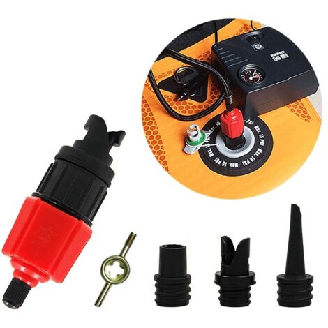 Inflatable Kayak Pump, SUP Air Inflator Valve Adapter and Gas Tip 4 Pack for Inflatable Structures