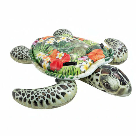Inflatable Realistic Sea Turtle Ride-On Ã¢â‚â€œ Multicolored Pool Float with 2 Handles