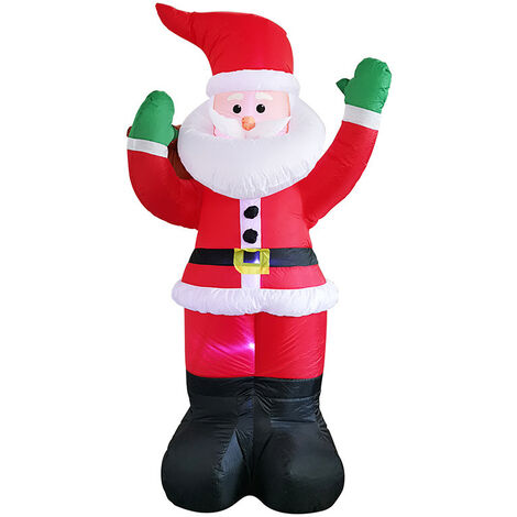 Inflatable Santa Claus, 180cm Santa Claus Shape Outdoor Christmas Decoration with Gift Bag Built-in LED Lights, Indoor & Outdoor Light Decor for Bedroom Garden Yard Party