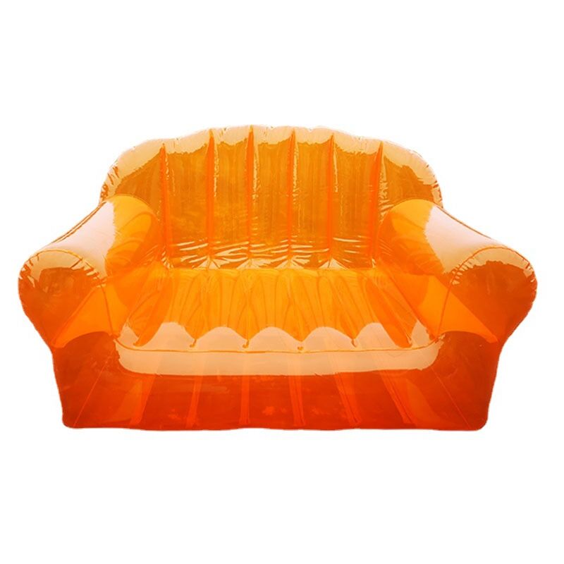Inflatable Sofa Chair Seat, Transparent Sequins Lazy Sofa